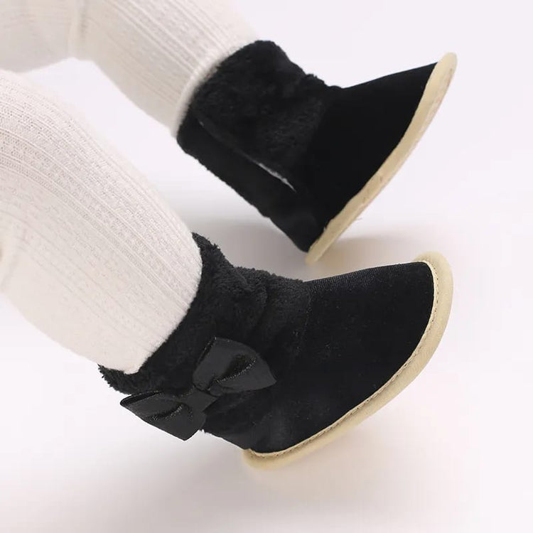 Black Baby Girls High-top Warm Winter Shoes SH7126A