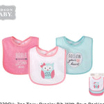 HD 3 Pieces White, Sea Green & Pink Bibs Set BB2016A