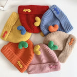 Yellow Winter Baby Children Double Love Cuffed Knitted Woolen Warm Cap CP5070C