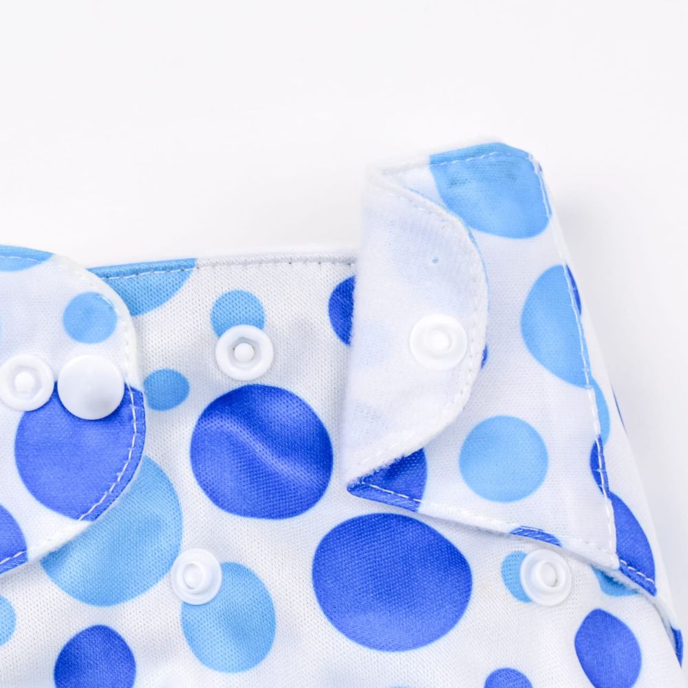 White & Blue Circles Reusable Baby Infant Nappy Cloth Diaper BCP1017G