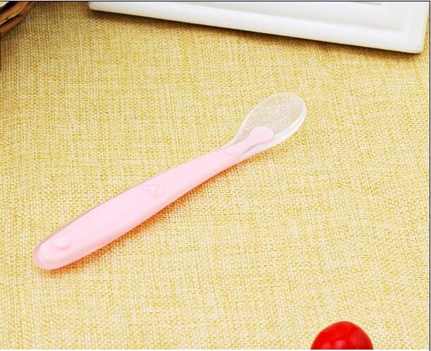 2 Pc Pink Silicone Spoons Soft and Flexible Set FS106D