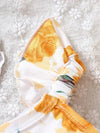 3pcs Baby Girls Cute Floral Graphic Print Bowknot Ruffle Trim Camisole Top & Shorts & Headband Set Clothes FD6112I