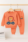 Orange Lion Design Baby sweatshirt & Trouser Set - Soft Fleece Stuff, Machine Washable - Perfect for Winter, Perfect for Outdoor TS6419O
