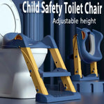 Blue Potty Training Seat Children Potties Folding Baby Potty Infant with Adjustable Step Stools Ladder Urinal Kids Seat BCP1026A