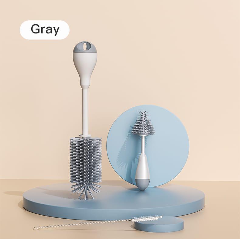 Gray High Quality 3-Piece Bottle & Nipple Cleaning Brushes Set BCP1049D