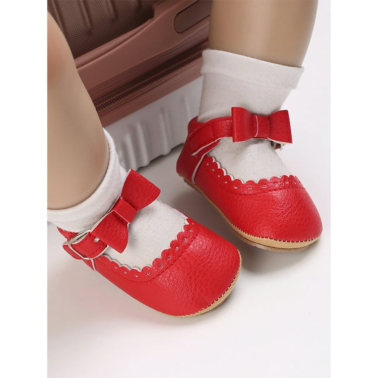 Baby Girls Red Bow Buckle Comfortable Shoes SH7098D