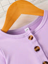 Girls' 2pcs Spring/Fall Outfit Set, Casual Crew Neck Long Sleeve Top with Solid Color Block & Floral Printed Skirt FD6146F