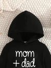 Spring and Autumn Style Infant and Toddler Boys and Girls Letter Print Hooded Fleece Long Sleeve Sweatshirt and Pants TS6038G