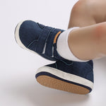 Navy Textured High Ankle Shoes SH7067C