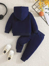 Baby Boys Comfortable Hoodie & Casual Trousers Two-piece Set With Cartoon Basketball Print For Sports TS6099F
