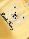 5pcs Baby Boys Cartoon Lion And Stripe Pattern Jumpsuits, Short Sleeves 100% Cotton Comfortable Summer Bodysuits, For Outdoor BS6098I