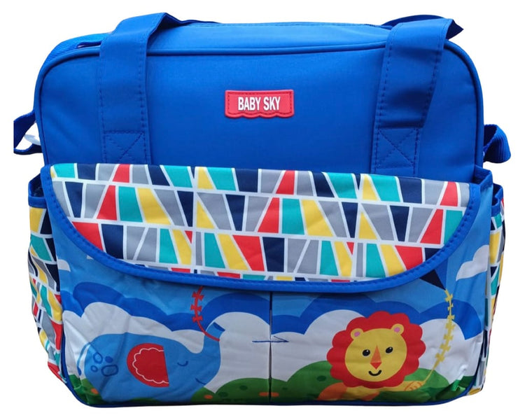 Royal Blue Baby Sky Lion Printed - Diaper Bag with Front Pocket Diaper Travel Bag BG5528C