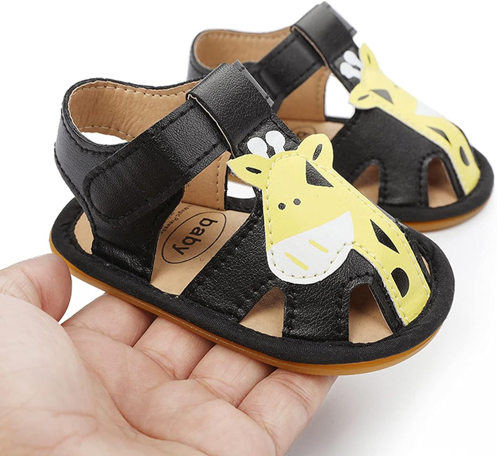 Baby Girls Black Summer Giraffe Sandals SDL7537A