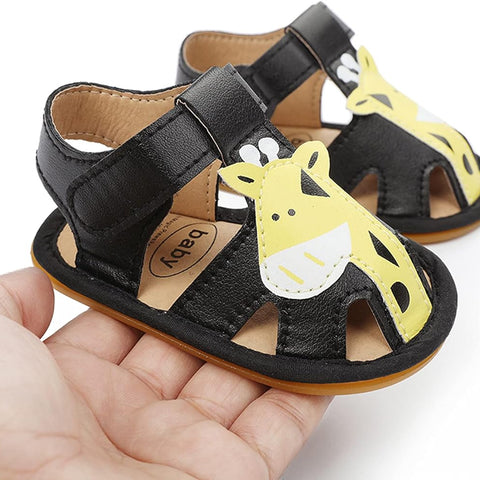 Baby Girls Black Summer Giraffe Sandals SDL7537A