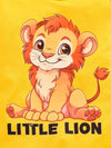Baby's "Little Lion" Print 3pcs Summer Casual Outfit, Short Sleeve Onesie & Hat & Pants Set, Toddler & Infant Clothes BS6044D