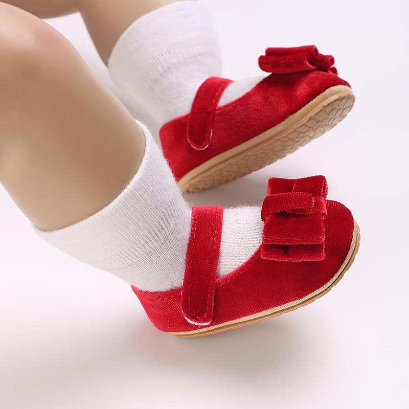 Red Princess Bow Tie Baby Girl Toddler Shoes SH7123B