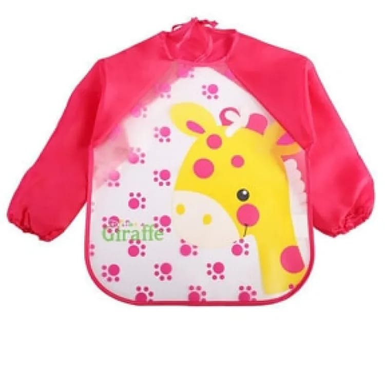 Pink Baby Feeding Waterproof Long Sleeve Bib BB2015