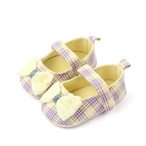 Yellow Check Soft Sole Booties BTS9004B