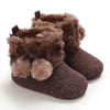 Brown Toddler Baby Girl's Boots Plus High Top Slippers Indoor Shoes For Winter Shoes SH7171C