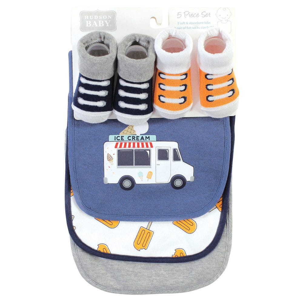 HB 5 Pieces Bibs & Socks Set, Ice Cream BB2024A