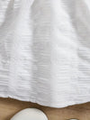 Girls' White New Summer Bubble Sleeve Plain Color Dress with Cute Hat Two-piece Set Princess Dress FD6111F