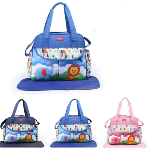 Royal Blue Baby Sky Lion Printed - Diaper Bag with Front Pocket Diaper Travel Bag BG5528C