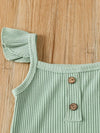 Baby Girls Summer Cute 3pcs Outfits, Striped Knit Cami Top Rainbow Printed Pants Headband Set Outdoor Clothes BS6101G
