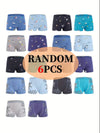 Set of 6 Boys' Boxer Shorts Featuring Cute Animals, Vibrant Colors, And Various Patterns; Comfortable, Breathable, Machine Washable, And Easy to Care For US6113C