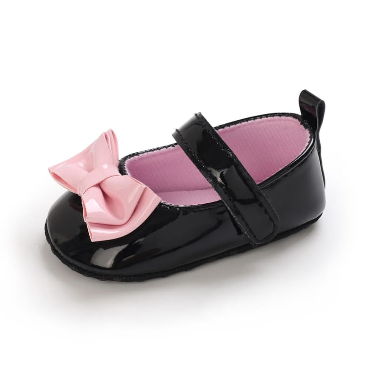 Black Pink Bow Booties BTS9072A