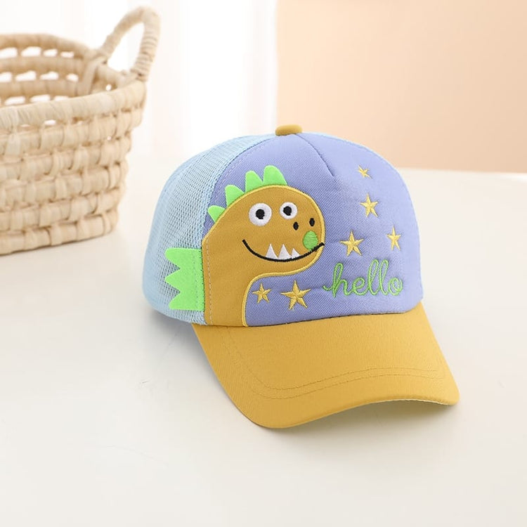 Yellow & Silver Cute Cartoon Dinosaur Kids Baseball Cap CP5044A