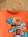 2pcs Baby's Cartoon Dinosaur Comics Print Sweatshirt & Casual Pants, Toddler & Infant Boy's Clothing Set, Outdoor Thin Clothing TS6037C