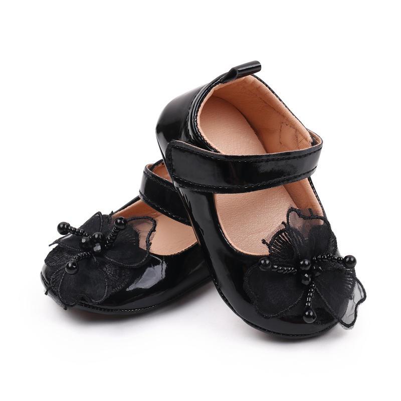 Black New Girls Shoes Spring Autumn Princess PU Leather Shoes Cute Bowknot Toddler Shoes SH7108B