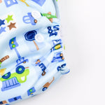 Sky Blue Printed Reusable Baby Infant Nappy Cloth Diaper BCP1017E