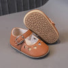 Brown Baby Girls Heart Cutout Soft Sole Shoes SH7103C