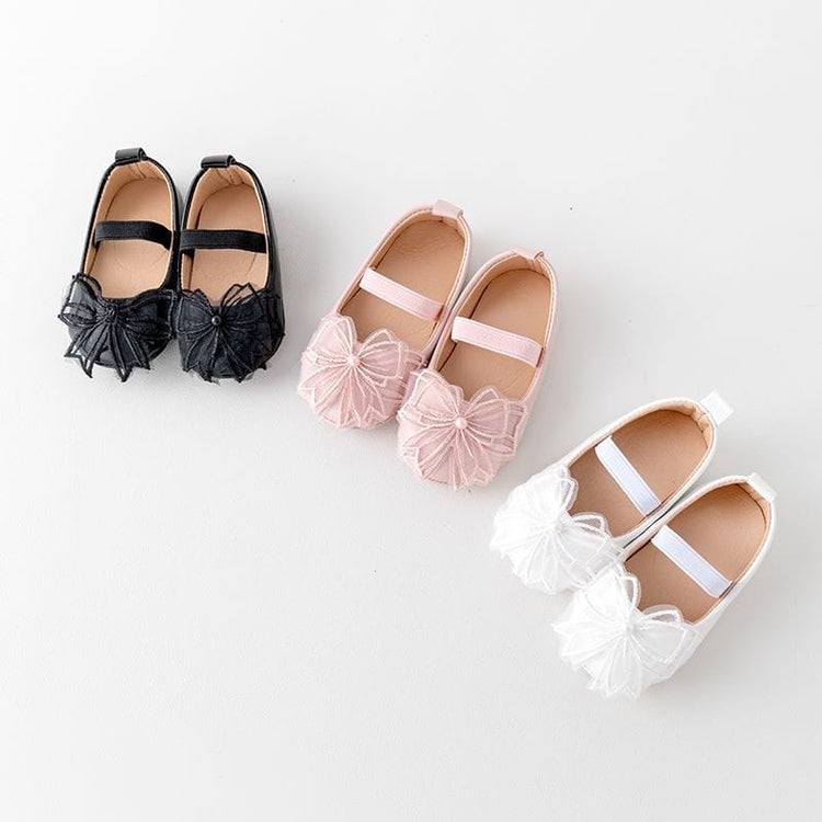 Black Baby Girl High Quality Shinny PU Cute Bowknot Party Shoes SH7107C