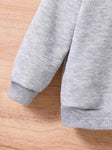 Gray Boys' Cozy Geometric Print Hoodie & Sweatpants Set - Casual Polyester Blend TS6036