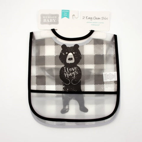 HB Black & Gray Easy clean Pack of 2 Bibs BB2002E