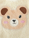 2pcs Baby Girls' Cartoon Bear Fleece Top And Solid Color Pant Set - Cute Soft Two-Piece Outfit HJ6208B