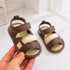 JF Brown & Cream Summer Rubber-Sole Sandals for Boy SDL7596C