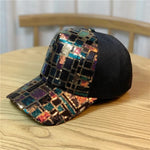 Girl's Black Shiny Sequined Mesh Caps Summer Thin Breathable Baseball Cap CP5042B