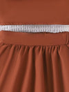 Girls' 3D Floral Bow Tie Top and Pleated Skirt Set, Perfect for Outdoor FD6124F