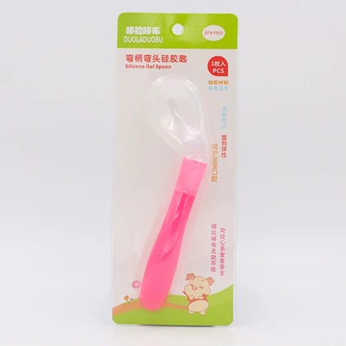 Pink Baby Silicone Feeding Cutlery Feeding Utensils Feeding Spoon Tableware FS110B