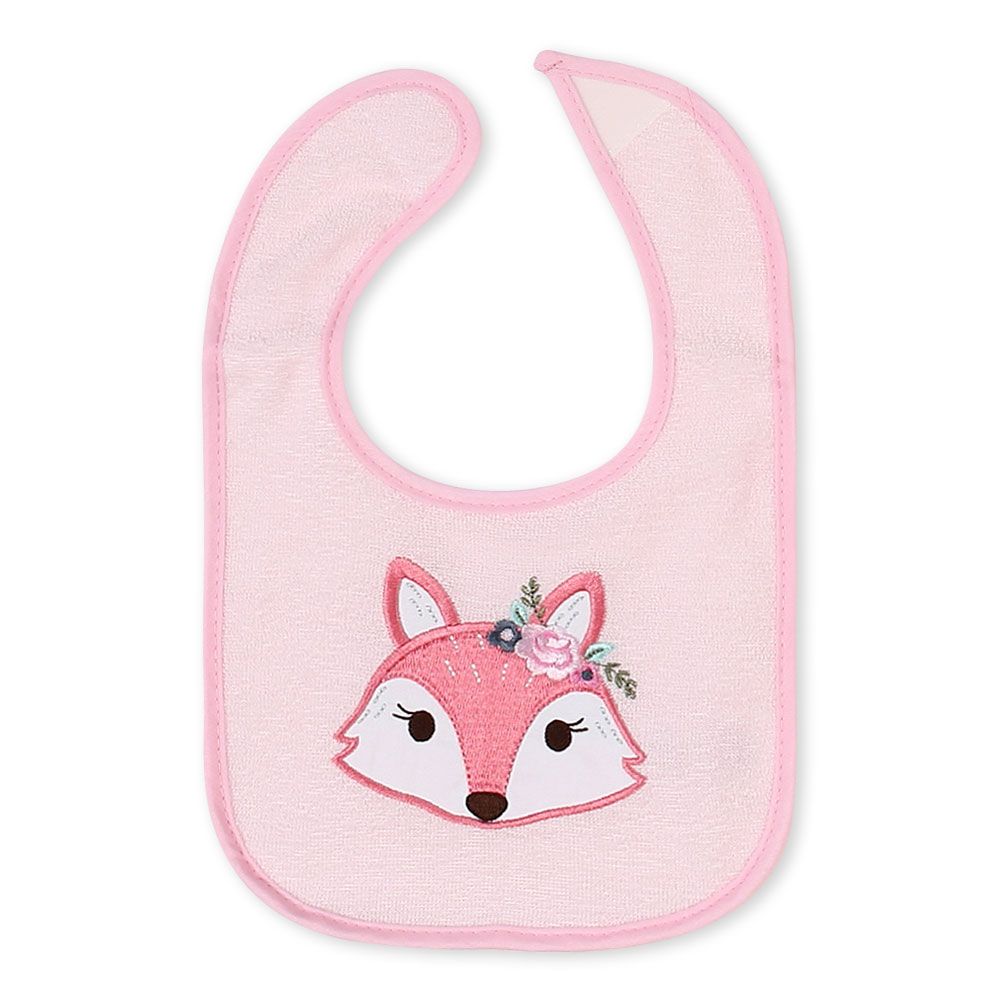 HB Pink Pretty Fox & Bird Pack of 3 Towel Bibs BB2013B