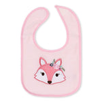 HB Pink Pretty Fox & Bird Pack of 3 Towel Bibs BB2013B