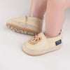 Brown Adorable Cartoon Bear Embroidered Baby Boy Walking Shoes SH7162E