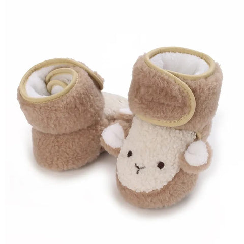 Brown Cute Panda Animal Style Baby Fleece Warm Shoes SH7130A