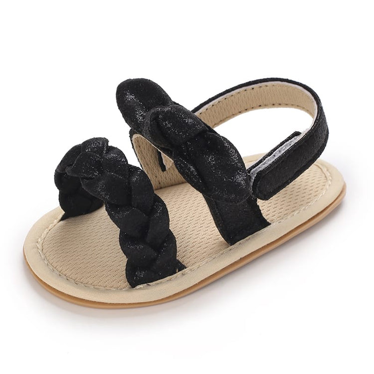 Black Glittering Sandals SDL7509B