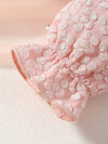 2pcs Baby's Elegant Butterfly Embroidery Mesh Splicing Dress + Ruffled Flower Jacquard Cardigan + Headwear, Toddler & Infant Girl's Clothing Outdoor Set For Spring Fall FD6102B