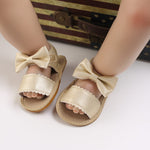 Golden Color Fashion Cute Leather Bow Princess Sandals SDL7515A