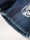 Brown Bark Cute Versatile Casual Denim Suspender Set for Girls Two-piece, for Outdoor FD6112G